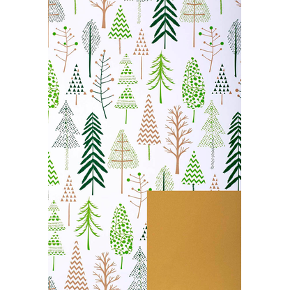 Artikelbild 2 für JUNG SCHÖNER VERPACKEN Geschenkpapier Tromsö Bäume mehrfarbig beidseitig bedruckt, 20,0 m, Artikelnummer 317509