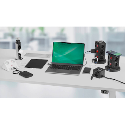 Artikelbild 14 für brennenstuhl Indesk Power 3-fach Tischsteckdose 2,0 m silber mit USB-Buchse, Artikelnummer 853186