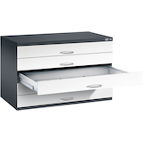 Artikelbild 1 für CP 7100 Planschrank schwarzgrau, verkehrsweiß 5 Schubladen 110,0 x 76,5 x 76,0 cm, Artikelnummer 683255