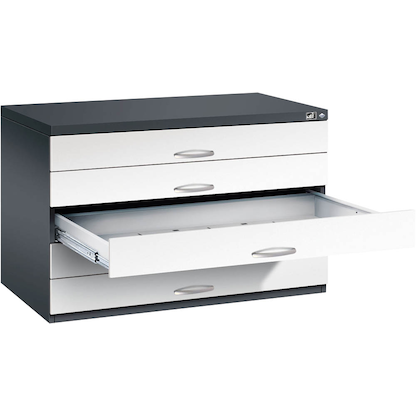 Artikelbild für CP 7100 Planschrank schwarzgrau, verkehrsweiß 5 Schubladen 110,0 x 76,5 x 76,0 cm, Artikelnummer 683255