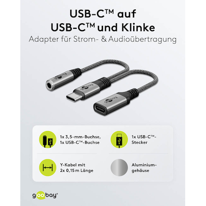 Artikelbild 2 für goobay USB C/3,5 mm Adapter, Artikelnummer 557849