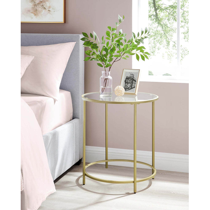 Artikelbild 10 für VASAGLE Beistelltisch Glas gold 50,0 x 50,0 x 55,0 cm, Artikelnummer 262719