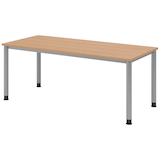 Artikelbild 1 für HAMMERBACHER HS19 höhenverstellbarer Schreibtisch eiche rechteckig, 4-Fuß-Gestell silber 180,0 x 80,0 cm, Artikelnummer 590024