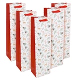 Artikelbild 1 für 5 SIGEL Geschenktüten für Flaschen Christmas motifs watercolor Large rot/weiß 10,0 x 35,0 cm, Artikelnummer 627469