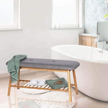 Artikelbild 10 für WENKO Schuhbank Bahari 62217100 braun, grau Holz 90,0 cm, Artikelnummer 530877