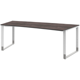 Artikelbild 1 für röhr Imperia höhenverstellbarer Schreibtisch quarzit Trapezform, Kufen-Gestell weiß 200,0 x 80,0/100,0 cm, Artikelnummer 681967