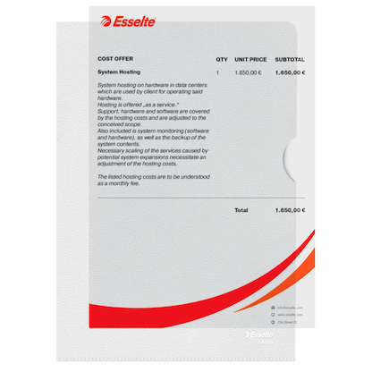 Artikelbild 6 für 100 Esselte Sichthüllen Standard Plus 54850 DIN A5 transparent genarbt 0,12 mm, Artikelnummer 654184