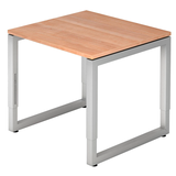 Artikelbild 1 für HAMMERBACHER RS08 höhenverstellbarer Schreibtisch nussbaum quadratisch, O-Fuß-Gestell silber 80,0 x 80,0 cm, Artikelnummer 590195