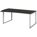 Artikelbild 1 für röhr Imperia höhenverstellbarer Schreibtisch quarzit Trapezform, Kufen-Gestell weiß 180,0 x 80,0/100,0 cm, Artikelnummer 682041