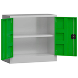 Artikelbild 1 für ClassiX Stahlschrank X-530305 lichtgrau, gelbgrün 80,0 x 38,0 x 75,0 cm, aufgebaut, Artikelnummer 184079