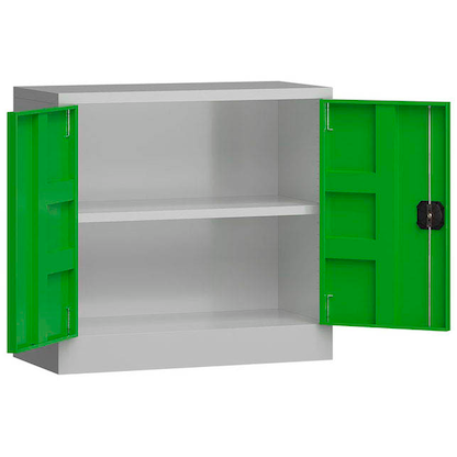 Artikelbild für ClassiX Metallschrank X-530305 lichtgrau, gelbgrün 80,0 x 38,0 x 75,0 cm, aufgebaut, Artikelnummer 184079