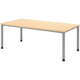 Artikelbild 1 für HAMMERBACHER HS2E höhenverstellbarer Schreibtisch ahorn rechteckig, 4-Fuß-Gestell silber 200,0 x 100,0 cm, Artikelnummer 590063