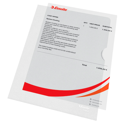 Artikelbild 7 für 100 Esselte Sichthüllen Standard Plus 54850 DIN A5 transparent genarbt 0,12 mm, Artikelnummer 654184