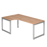 Artikelbild 1 für HAMMERBACHER RS82 höhenverstellbarer Schreibtisch nussbaum L-Form, O-Fuß-Gestell silber 200,0 x 120,0 cm, Artikelnummer 590378