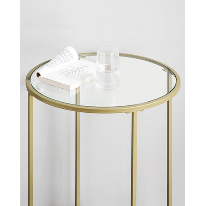 Artikelbild 3 für VASAGLE Beistelltisch Glas gold 50,0 x 50,0 x 55,0 cm, Artikelnummer 262719