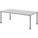 Artikelbild 1 für HAMMERBACHER HS2E höhenverstellbarer Schreibtisch lichtgrau rechteckig, 4-Fuß-Gestell silber 200,0 x 100,0 cm, Artikelnummer 590099