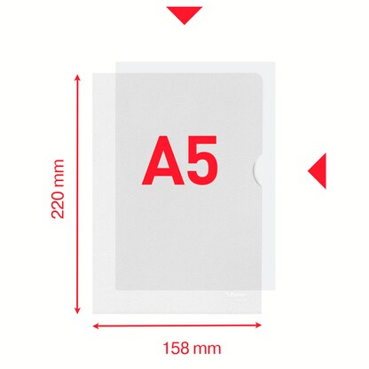 Artikelbild 2 für 100 Esselte Sichthüllen Standard Plus 54850 DIN A5 transparent genarbt 0,12 mm, Artikelnummer 654184