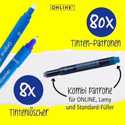 Artikelbild 16 für ONLINE® 81626 Tintenpatronen und Tintenkiller Set königsblau, Artikelnummer 284022