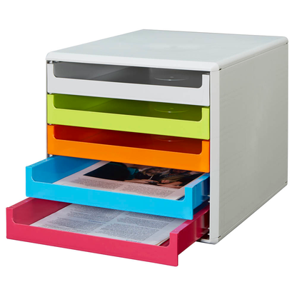 Artikelbild 3 für M&M Schubladenbox grau, grün, orange, blau, rot 30050967, DIN A4 mit 5 Schubladen, Artikelnummer 370522