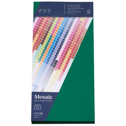 Artikelbild 3 für artoz Briefumschläge Mosaic DIN lang ohne Fenster tannengrün haftklebend 20 St., Artikelnummer 959270