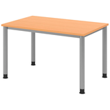 Artikelbild 1 für HAMMERBACHER HS12 höhenverstellbarer Schreibtisch buche rechteckig, 4-Fuß-Gestell silber 120,0 x 80,0 cm, Artikelnummer 355479