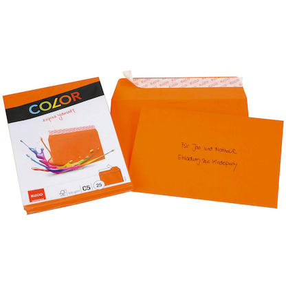 Artikelbild 2 für ELCO Briefumschläge Color DIN C5 ohne Fenster orange haftklebend 25 St., Artikelnummer 288919