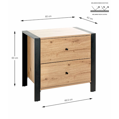Artikelbild 2 für HAKU Möbel Konsole Nachttisch eiche 60,0 x 42,0 x 60,0 cm, Artikelnummer 340389