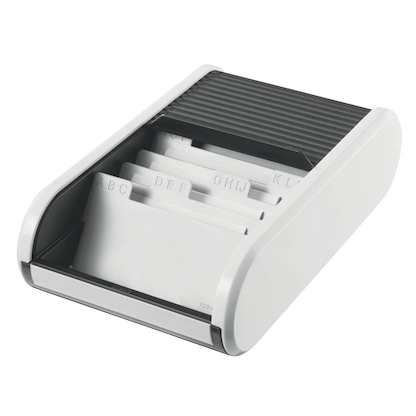 Artikelbild 5 für helit Visitenkartenbox weiß/schwarz, für bis zu 300 Visitenkarten, Artikelnummer 138859