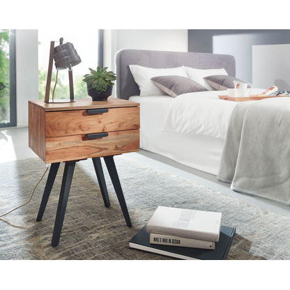 Artikelbild 6 für WOHNLING Nachttisch Massivholz akazie 47,0 x 35,0 x 65,0 cm, Artikelnummer 908034