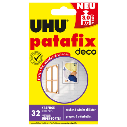 Artikelbild für UHU deco doppelseitige Klebepads für max. 3,0 kg 1,6 x 1,8 cm, 32 St., Artikelnummer 907860