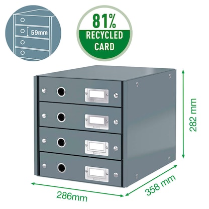 Artikelbild 3 für AKTION: LEITZ Schubladenbox Click & Store weiß 60490001, DIN A4 mit 4 Schubladen mit Prämie nach Registrierung, Artikelnummer 682997