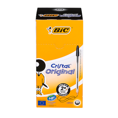 Artikelbild 4 für BIC Kugelschreiber Cristal transparent, Schreibfarbe: schwarz, 50 St., Artikelnummer 831495