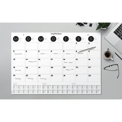 Artikelbild 8 für SIGEL Schreibtischunterlage MONATSPLANER 2020/2021/2022 schwarz/weiß Papier 59,5 x 41,0 cm, 12 Blatt, Artikelnummer 481119