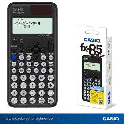 Artikelbild 3 für CASIO FX-85DE CW Wissenschaftlicher Taschenrechner schwarz, Artikelnummer 895852