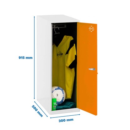 Artikelbild 2 für Simonrack Spind SIMONLOCKER DISM SINGLE weiß, orange 8425437116629, 1 Schließfach 30,0 x 50,0 x 91,5 cm, Artikelnummer 354938
