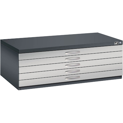 Artikelbild 4 für CP 7100 Planschrank schwarzgrau, weißaluminium 5 Schubladen 110,0 x 76,5 x 42,0 cm, Artikelnummer 682258