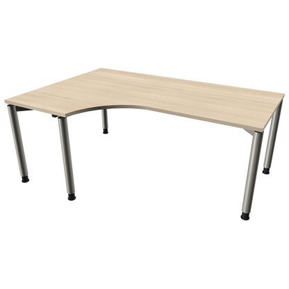 Artikelbild 22 für fm Sidney höhenverstellbarer Schreibtisch akazie C-Form, 4-Fuß-Gestell silber 180,0 x 80,0/120,0 cm, Artikelnummer 509887