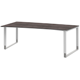 Artikelbild 1 für röhr Imperia höhenverstellbarer Schreibtisch quarzit Trapezform, Kufen-Gestell weiß 200,0 x 80,0/100,0 cm, Artikelnummer 682023