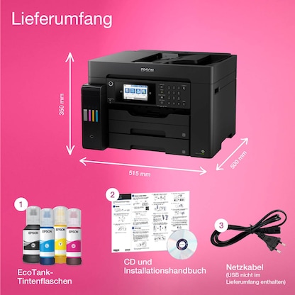 Artikelbild 15 für AKTION: EPSON EcoTank ET-16655 4 in 1 Tintenstrahl-Multifunktionsdrucker schwarz + GRATIS Ariete Airy Fryer 4 L Heißluftfritteuse mit 150 Euro CashBack, Artikelnummer 708097