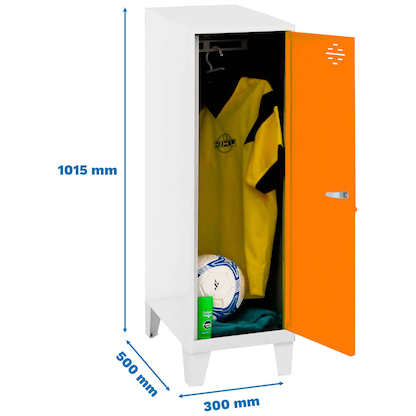 Artikelbild 2 für Simonrack Spind SIMONLOCKER DISM SINGLE weiß, orange 8425437120411, 1 Schließfach 30,0 x 50,0 x 101,5 cm, Artikelnummer 355759