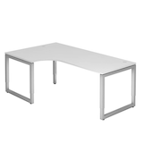 Artikelbild 1 für HAMMERBACHER RS82 höhenverstellbarer Schreibtisch weiß L-Form, O-Fuß-Gestell silber 200,0 x 120,0 cm, Artikelnummer 590385