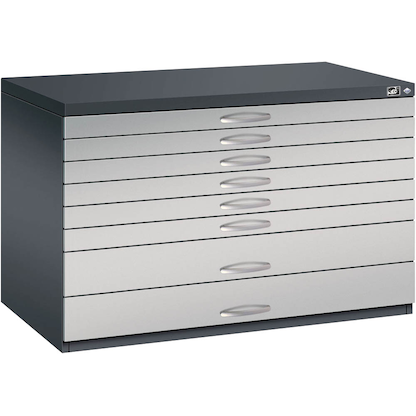 Artikelbild 4 für CP 7100 Planschrank schwarzgrau, weißaluminium 8 Schubladen 110,0 x 76,5 x 76,0 cm, Artikelnummer 682411