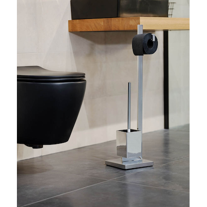 Artikelbild 3 für WENKO WC-Garnitur Quadro silber Metall, Artikelnummer 811964