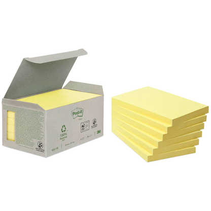 Artikelbild 2 für Post-it® Recycling Notes 654 Haftnotizen gelb, 6 Blöcke, Artikelnummer 518544