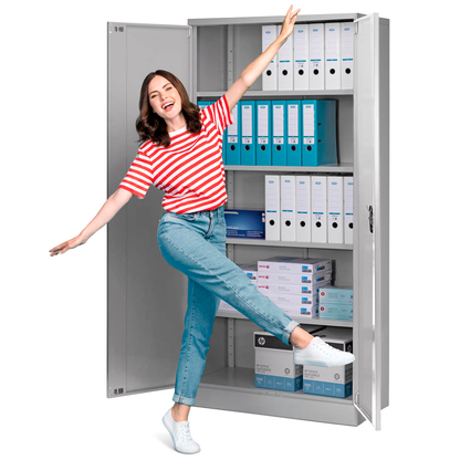 Artikelbild 13 für AKTION: Gürkan Stahlschrank 100064 lichtgrau 92,0 x 42,0 x 195,0 cm, zerlegt, Artikelnummer 118253