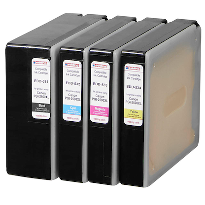 Artikelbild 3 für edding EDD-535 schwarz, cyan, magenta, gelb Druckerpatronen kompatibel zu Canon PGI-2500 XL BK/C/M/Y, 4er-Set, Artikelnummer 346137