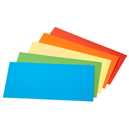 Artikelbild 2 für tecno Briefumschläge colors DIN lang+ ohne Fenster farbsortiert haftklebend 25 St., Artikelnummer 909622