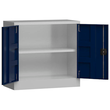 Artikelbild für ClassiX Metallschrank X-530301 enzianblau, lichtgrau 80,0 x 38,0 x 75,0 cm, aufgebaut, Artikelnummer 184209