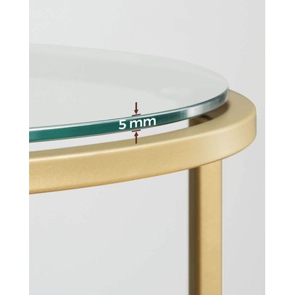 Artikelbild 7 für VASAGLE Beistelltisch Glas gold 50,0 x 50,0 x 55,0 cm, Artikelnummer 262719