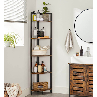 Artikelbild 4 für VASAGLE Eckregal braun, schwarz 30,0 x 30,0 x 150,0 cm, Artikelnummer 290118